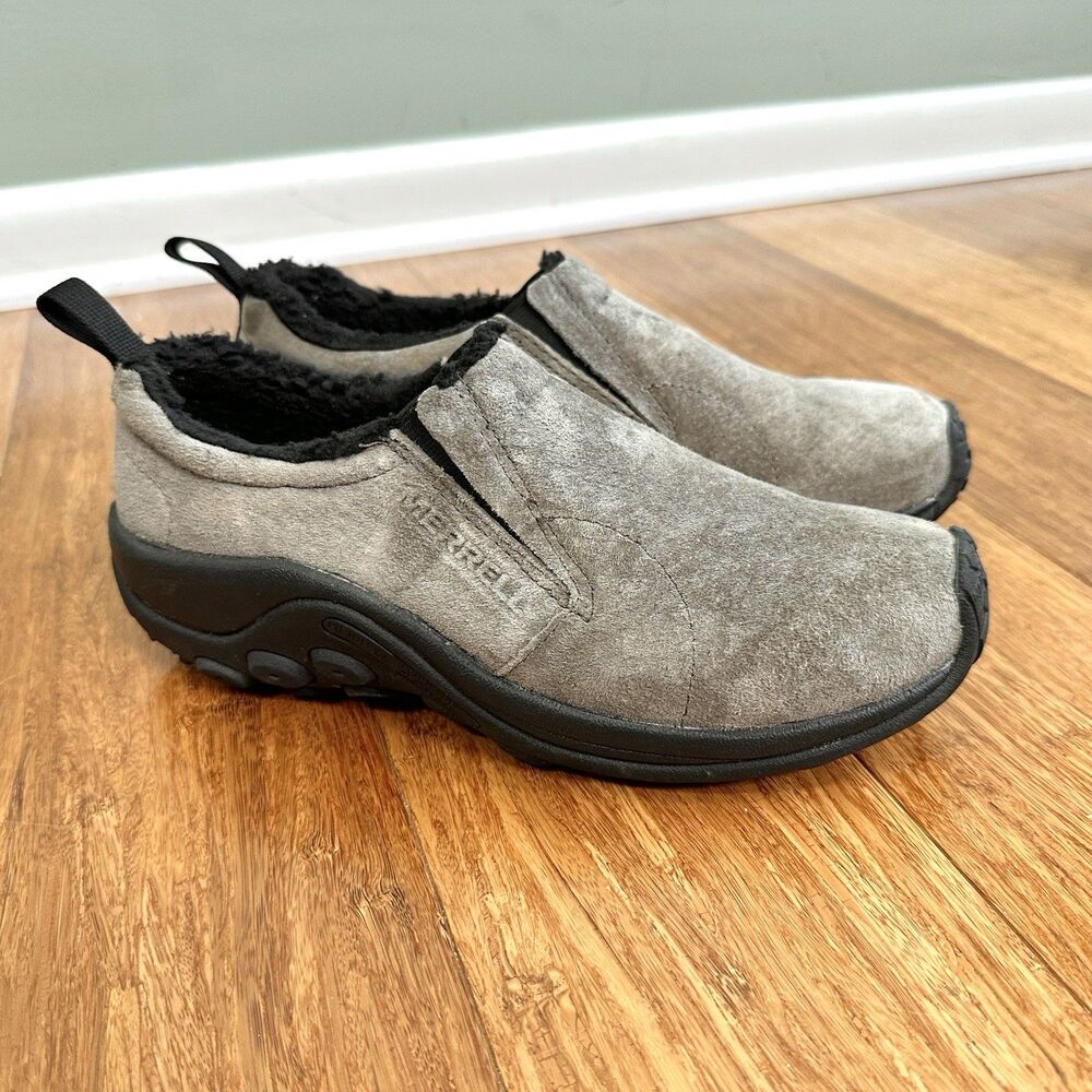 Merrell Jungle Moc Suede Shoes Ortholite Womens 9 Gunsmoke Brown Gray Gorpcore
